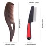 Dandruff Comb, Stainless Steel Fine Tooth Lice/Flea Comb, Psoriasis Comb, Scalp Oil Buildup Removal Wide Hollow Tooth Button Hairbrush for Scalp Massage Care for Man Women and Kids, Set of 2 (Blue)