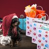 Clabby 24 Pieces Paw Bags Gift Bags Dog Party Favors Puppy Dog Paw Print Treat Bags Paper Dog Goodie Bag for Dog Pet Party Favors 5.9 x 3.1 x 8.3 Inch