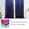AMZLOKAE Sequin Backdrop Curtain Navy Blue 4FTx7FT Shimmer Curtain Panel Photography Backdrop Sequin Baby Shower Curtain Glitter Backdrop for Wedding Backdrop Sparkle Payette Sequin Backdrop