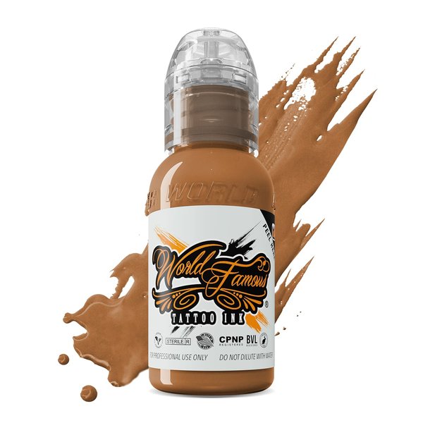 World Famous Flesh Tattoo Ink, Vegan and Professional Ink, Made in USA, Van Gogh Tan, .5 oz