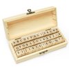 Toptime Letter Stamps, 42Pcs Rubber Alphabet Stamp Set DIY Wooden Stamps with Storage Case, Vintage Number Stamps Mini Symbol Stamps for Crafting, Journaling, Card Making, Scrapbooking, Kids Painting