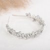 Sither Bridal Crystal Headband for Wedding Women Silver Boho Hair Band Headpiece for Prom Halloween Party Hair Accessories Gift