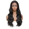 X-TRESS Body Wave Lace Front Wigs 13x1 Small Lace Synthetic Wavy Wig for Women Heat Friendly Swiss Lace with Baby Hair 23 Inches Dark Brown