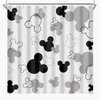 BIYSUC Mouse Head Shower Curtain Black and White Children Cartoons Kids Bath Curtain Cute Animal Grey Bathroom Home Decor Waterproof Polyester Fabric 72Lx72W Inch with 12 Pack Hooks