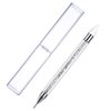 ZXUY Dual Ended Nail Rhinestones Picker Dotting Tools Nail Art Design Dotting Pen,DIY Nail Art Decoration Wax Tip Pencil for Gems Crystals Studs Beads (White)