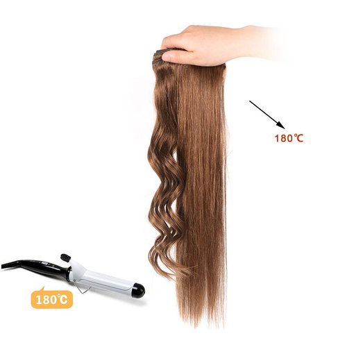 Real Clip in Hair Extensions Light Brown 8 Pieces - Premium Womens Straight Double Weft Thick Remy Hair Extensions Clip in on Human Hair for Long Hair (16" / 16 inch, #6, 102 grams/3.6 Oz )