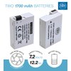 BM Premium 2-Pack of LP-E8 Batteries for Canon EOS Rebel T2i, T3i, T4i, T5i, EOS 550D, EOS 600D, EOS 650D, EOS 700D DSLR Digital Camera