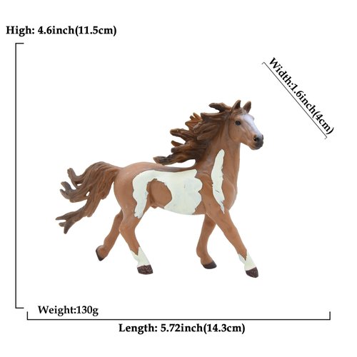 MODEBESO® Realistic Animal Figures Playset,Horse Figurines,Hand Painting Horse Figures,Educational Toy,Cake Toppers Christmas Birthday Gift for Kids Todllers (Pinto Horse)