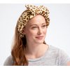 CAMPANELLI Big Bow Headband (2-Pack) for Washing Face, Makeup, Spa, Shower & Gym. Soft Fleece Hair band Women and Girls. FreshFace as seen on QVC (Leopard)