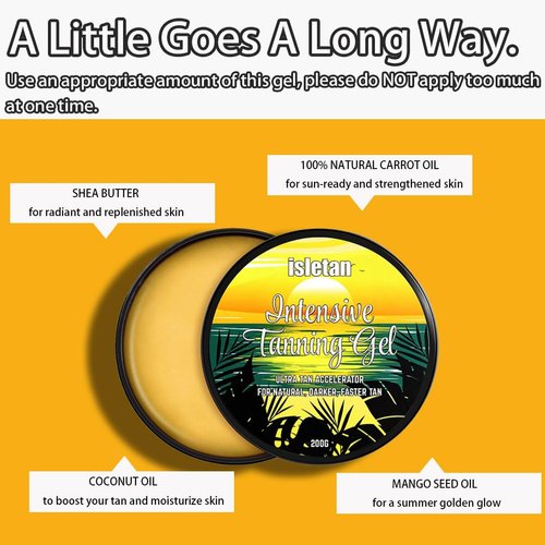 intensive tanning gel mango, tanning gel for outdoor sun & tanning bed, 200g