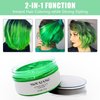 BrimFulite Green Hair Wax, Instantly Coloring Hair Paint Wax, Non-Greasy, Washable, Strong Holding, 7.05 Ounce, for All Day, for Halloween Parties Cosplay Masquerade