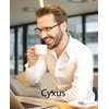 Cyxus Blue Light Blocking Computer Glasses for Men Semi Rim Glasses Crystal Lens UV Blocking Gaming Eyeglasses Black Frame