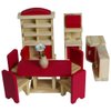 Seanmi Wooden Dollhouse Furniture - 5 Sets, 1:12 Scale Doll House Furnishings, 35 Pieces of Dollhouse Accessories (Living Room, Kitchen, Dining Room, Bedroom, Bathroom)
