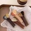 4 Pcs Heart Spiral Hair Ties, Heart Design Ponytail Elastic Hair Bands Rubber Ties Bundle Scrunchies Telephone Wire Ponytail Holders Hair Accessories for Women