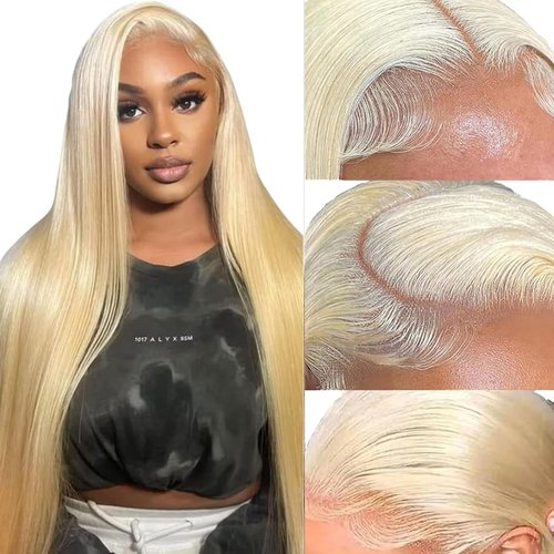 AHPAHP 613 13x6 Lace Front Wig Human Hair Straight Blonde Lace Front Wigs Human Hair 613 HD Lace Frontal Wig Blonde Wig Human Hair 200% Density 32inch 1