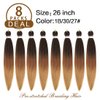 AQINBEL Braiding Hair Pre stretched 26 Inches 8 Bundles Ombre Braiding Hair Itch Free Crochet Twist Hair for Braids Yaki Texture Pre stretched Braiding Hair Extensions for Women (1B/30/27#)