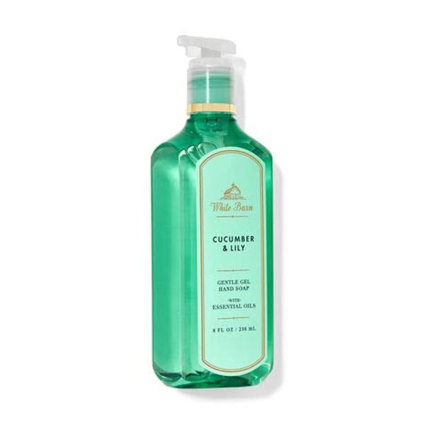 Bath and Body Works White Barn Cucumber & Lily Gentle Gel Hand Soap, with Essential Oils, 8 Fl Oz
