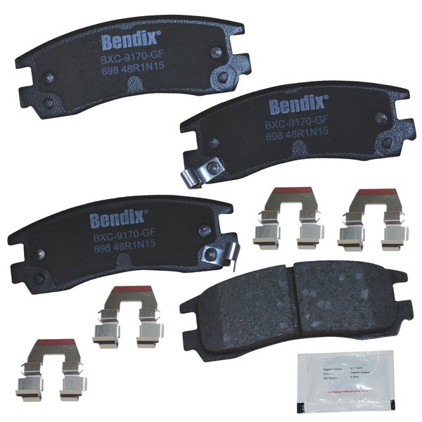 Bendix Priority 1 Ceramic Rear Disc Brake Pad Set for Buick Century, LaCrosse, Regal, Rendezvous, Impala, Monte Carlo, Venture, Intrigue, Silhouette, Pontiac Aztek, Grand Am/Prix, Montana - (CFC698)