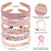 Araluky 7 Pcs Fashion Headbands for Women with Satin Scrunchies Pink Headbands for Girls Pearl Headbands for Women Trendy Padded Headband Thin Headbands for Women Croquette Aesthetic Cute Accessories