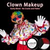 EBaokuup 3 Set Black White Red Face body Paint,Clown Makeup Kit with Sponge and Brush,3 Colors Joker Face Body Paint for Halloween Cosplay,Makeup and Costume-Themed Party