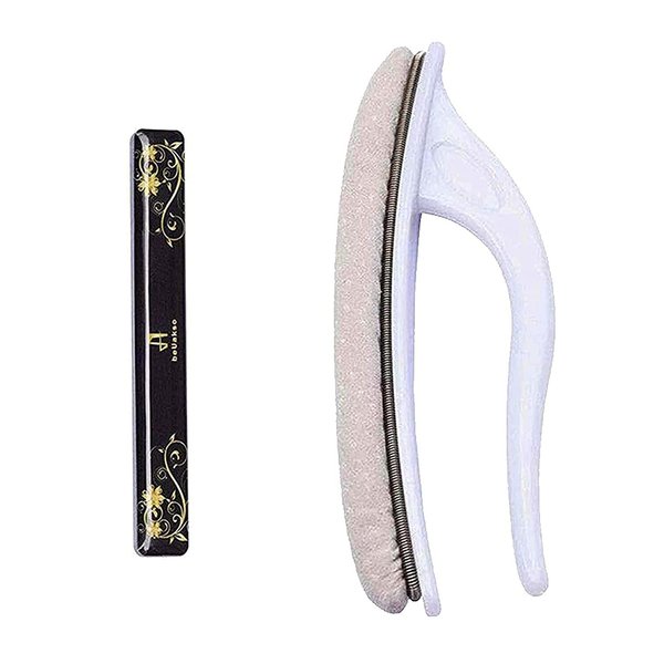 Premium Upgrade Nano Glass Nail File and Chamois Nail Buffers for Acrylic Nails / All in One Step / beUakso Natural Nail Buffer and Shine Kit