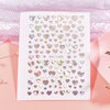 Heart Nail Stickers Valentines Day Nail Art Decal 3D Self-Adhesive Red White Black Sliver Metal Laser Heart Design Nail Stickers for Nail Supplies for Acrylic DIY Manicure Decorations 9 Sheets