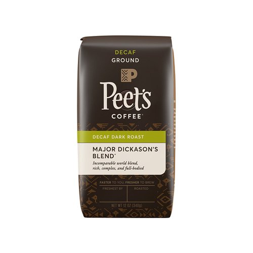 Peet's Coffee Decaf Major Dickason's Blend Dark Roast Ground Coffee, 12 oz