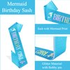 Didder Mermaid Birthday Sash and Crown Party Outfit for Girls, Mermaid Theme Birthday Party Decorations Gifts for Little Girls