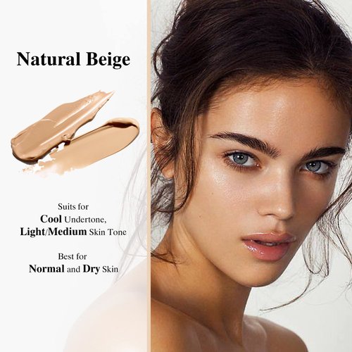 FV Dewy Liquid Foundation, Waterproof Foundation, Lightweight & Medium Coverage Hydrating Foundation, Moisturizing Foundation for Dry/Combination Skin, Natural Finish Face Makeup Foundation, Beige