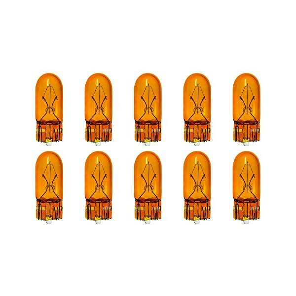 CEC Industries #2827 (Amber) Bulbs, 12 V, 5 W, W2.1x9.5d Base, T-3.25 shape (Box of 10)