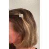 Small silver tone metal flower leaf alligator hair claw clip clamp fine hair