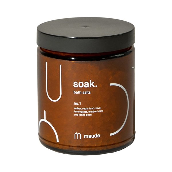 Maude Soak No. 1 - Nourishing Mineral Bath Salts for Solo or Partner Bath Soaks - Rejuvenating & Moisturizing Bath Soak Made of Hand-Harvested Coarse Dead Sea Salt Crystals + Vitamins (8 oz)