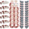 36pcs Bridesmaid Scrunchies Proposal Gifts 4.1inch square Hair Claws Bachelorette Claw Clip Hair Clips heart sunglasses Girls Stuff Cute Hair Clips for Wedding Party Favors (36pcs White&Rose Gold)