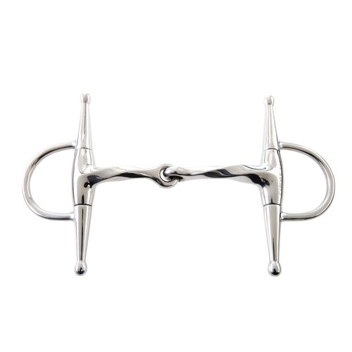 Korsteel JP Stainless Steel Jointed Slow Twist Full Cheek Snaffle Bit, 4.75"