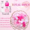 VENOFEN 48PCS Pink Hair Beads Clear Jumbo Beads for Hair White Pony Beads for Kids Girls Dreadlock Accessories Cute Hair Jewelry Making Kit Hair Decoration for Women