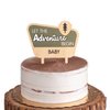 Let The Adventure Begin Baby Shower Cake Topper - Happy Camper Wooden Cake Topper,Natural Adventure Themed Decor,Baby Shower Decorations