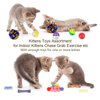 Retro Shaw Cat Toys for Indoor Cats 33 Pack,Kitten Toy Interactive Cat Feather Toy,Collapsible Cat Tunnel Tube Tent,Cat Springs Bell Rainbow Ball Crinkle Toy Mice Toy Pompom Ball Kitty Chase Exercise