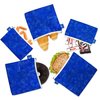 Nordic By Nature Reusable Sandwich Bag Snack Bags - Value Pack of 5 Dual Layer Lunch Baggies - Dishwasher Safe - Eco Friendly Cloth Wraps - Easy Open Zipper (Gamer Blue)