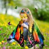 Sunlisky Kids Butterfly Wings Costume for Girls Fairy-Wings Mask Party Favors Gifts (Rainbow Sets)