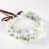KorViSHOW White Flower Crown Headband - Fairy Floral Headband Handmade Headpiece Renaissance Accessories Maternity Women Wedding Costume Photoshoot Props