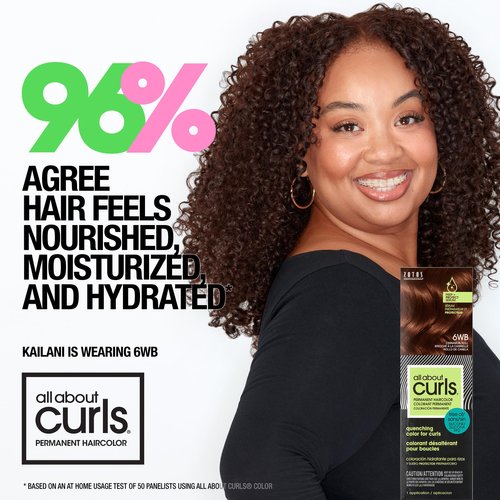 All About Curls 6WB Cinnamon Roll Permanent Hair Color (Prep + Protect Serum & Hair Dye for Curly Hair) - 100% Grey Coverage, Nourished & Radiant Curls