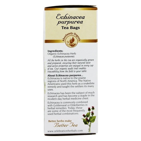 CELEBRATION HERBALS TEA ECHINACEA PURPUREA HERB OG, 24 CT