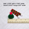 Miniature Snowman Hat Scarf, Christmas Knit Hat Scarf, Dollhouse Elf Santa Hat Scarf, for Snowman, Dollhouse, Fairy Garden, Elf Props, DIY Supplies (Red (4 Hats and 4 Scarfs))