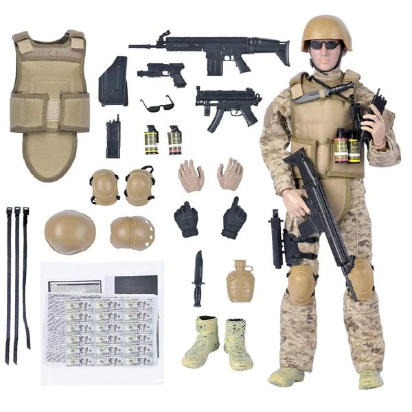 7Buy 12in Special Forces Action Figures Soldiers Toys 1:6 Scale for Children Kids Boys Age 8 10 12 14