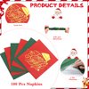 100 Pcs Christmas Napkins Team Naughty Nice Paper Napkin Disposable Nativity Gold Foil Santa Hat Napkin Red Green Guest Cocktail Napkin for Xmas New Year Holiday Party Decor (10 x 10 Inch)