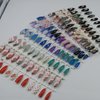 LoveOurHome 240pc Almond Press on Nails Flower Swirl Butterfly 10 Designs Medium Pointed Acrylic French Tips Full Cover Gel Fake Nails Reusable Artificial Fingernails for Women Girls Kids