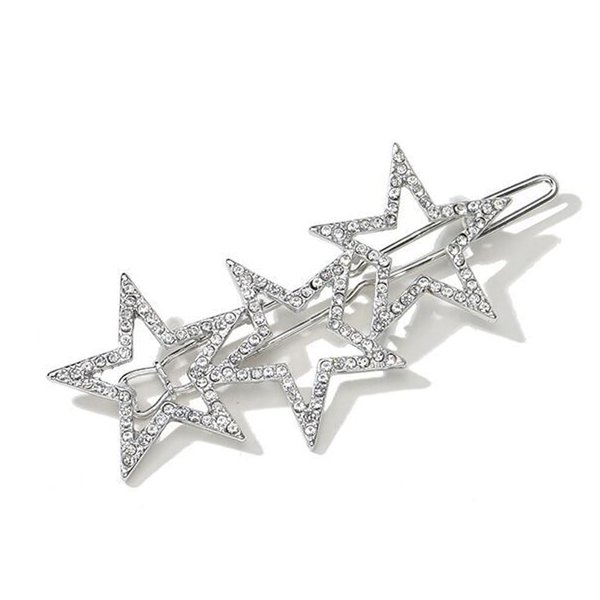 Star Hair Clips Hair Rhinestones Barrettes for Women Lady Girls Elegant Styling Star Hair Accessories (Bling Stars 3)