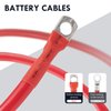 2 awg battery cable 3Ft Copper Power Inverter Wire with 3/8" Lugs for Solar Car Boat RV (2pcs)