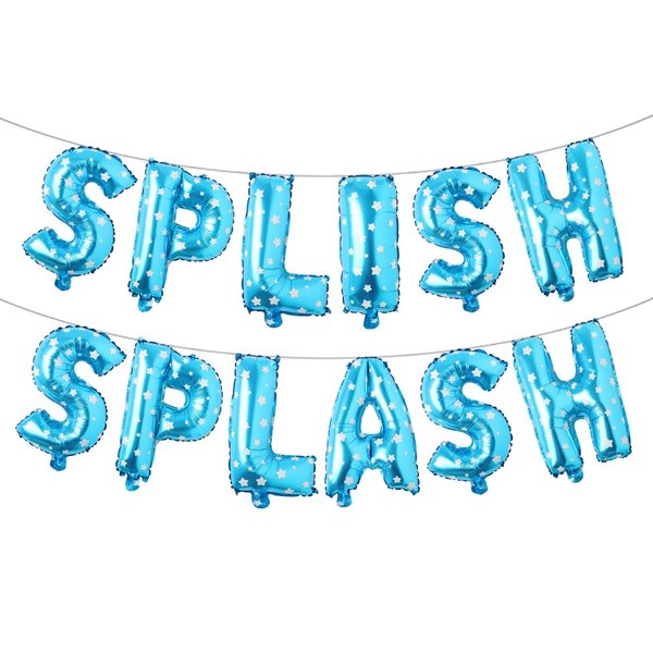 Splish Splash Birthday Decoration Boy Splish Splash Birthday Bash Party Supplies Splish Splash Birthday Balloons Pool Birthday Party Decoration Balloons (SPLISH SPLASH Blue Star)