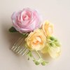 Fangsen Pink Berry Rose Hair Comb Festival Headpiece for Holiday Cosplay Women Party Silver (#531)